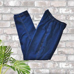 $5 CLEARANCE *Vintage pull-on elastic high waist mom jeans! Size Med, 30" Inseam